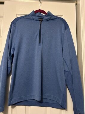 Roundtree & Yorke Blue Quarter-Zip Performance Pullover